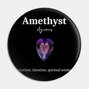 Amethyst Crystal Traits Pin