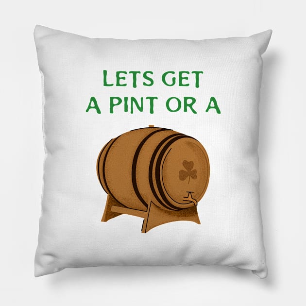 Funny St Patrick's Day Shamrock Barrel Design Pillow by New East 