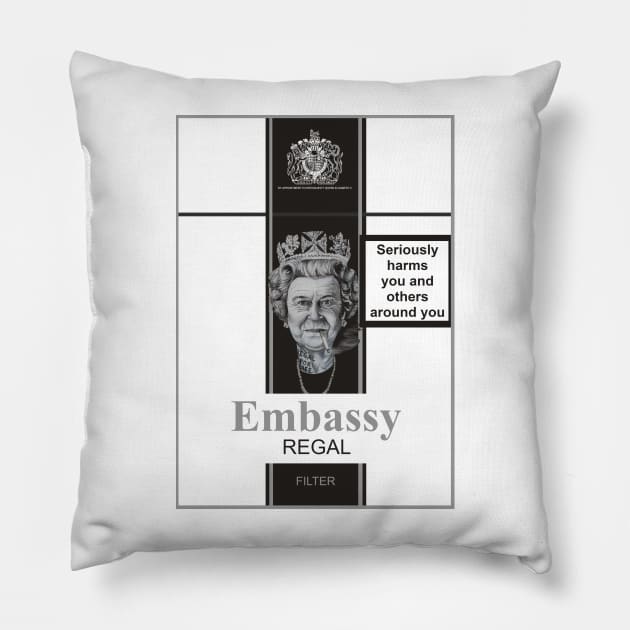 Regal For Life - The smoking Queen Pillow by smadge