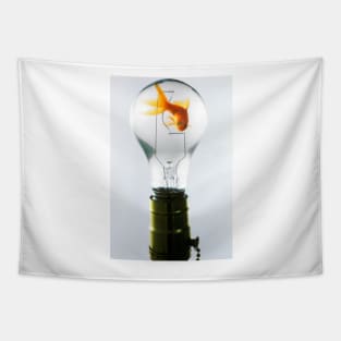 Goldfish in light bulb Tapestry