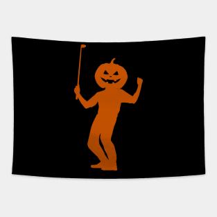 Halloween Golf Spooky Pumpkin Tapestry