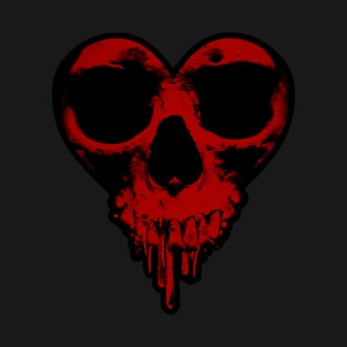Skull Heart Dripping Blood T-Shirt