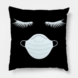 eyelashes with facemask shirt-eyelash shirt-eyelashes-facemask Pillow