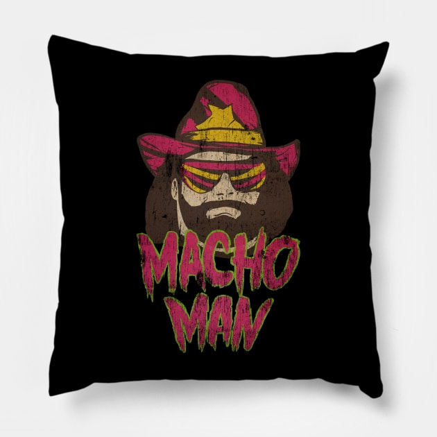 Macho Man Vintage Pillow by Gustavo Alvaro