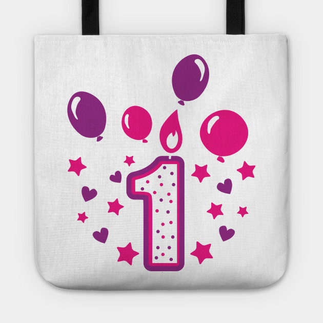 First Birthday 1st 1 Girl Daughter Niece Balloons Cute Sweet One Year Old Mug Sticker Pillow Gifts Ideas 1st Birthday Girl Tote Teepublic