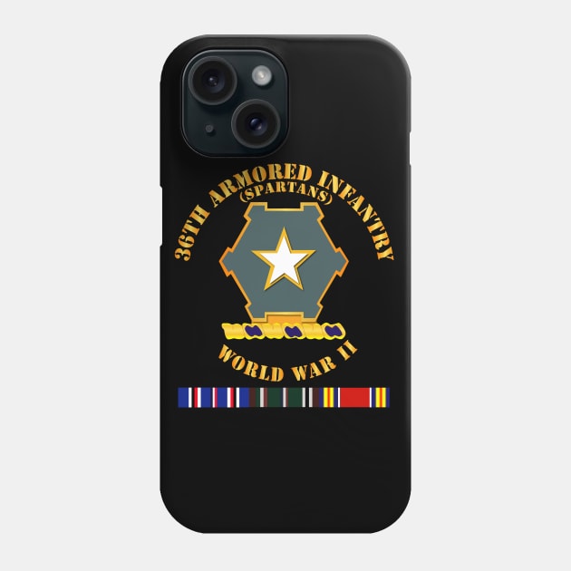 36th Armored Infantry - Spartans - WWII w EU SVC Phone Case by twix123844