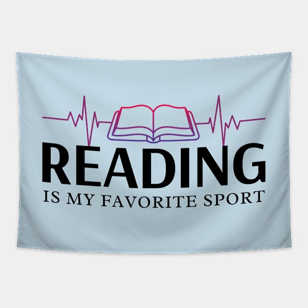 Reading Is My Favorite Sport Tapestry by NatureGlow