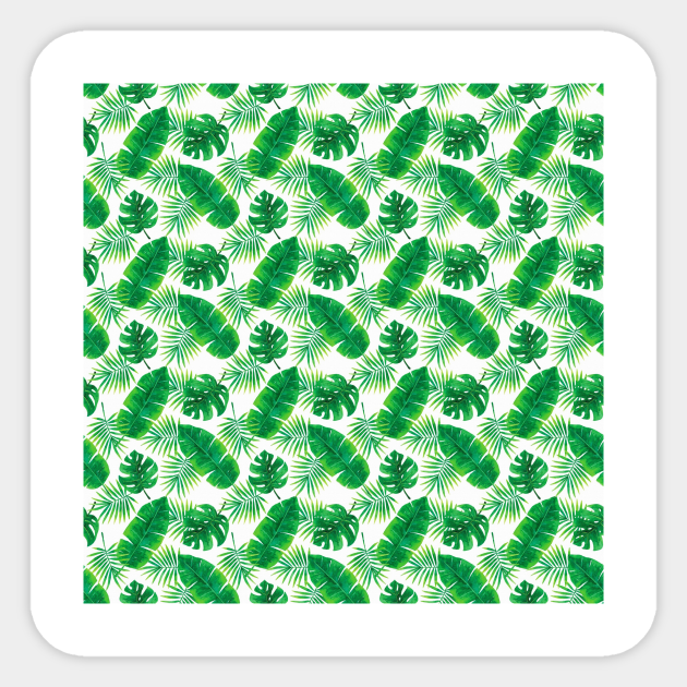 Tropical Leaf Pattern Tropical Leaves Sticker Teepublic Tropical Leaf Pattern Tropical Leaves Sticker Teepublic