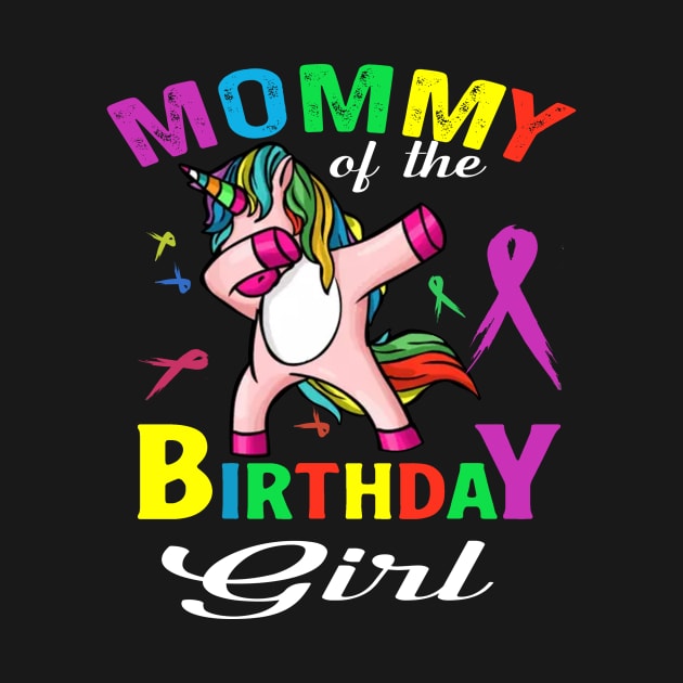 Mommy Of The Birthday Girl T-Shirt, Unicorn Matching Outfit by Simpsonfft