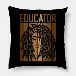 African American Educator Black Teacher Hair Art Pillow