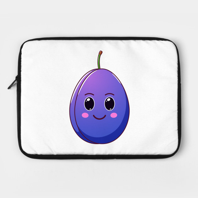 Cute Kawaii Plum Cartoon Ripe Fruit Kawaii Plum Laptop Case Teepublic