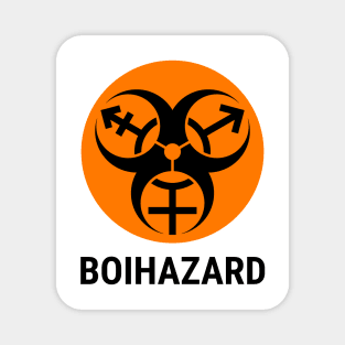 "BOI HAZARD" - Label Style - Safety Orange Magnet