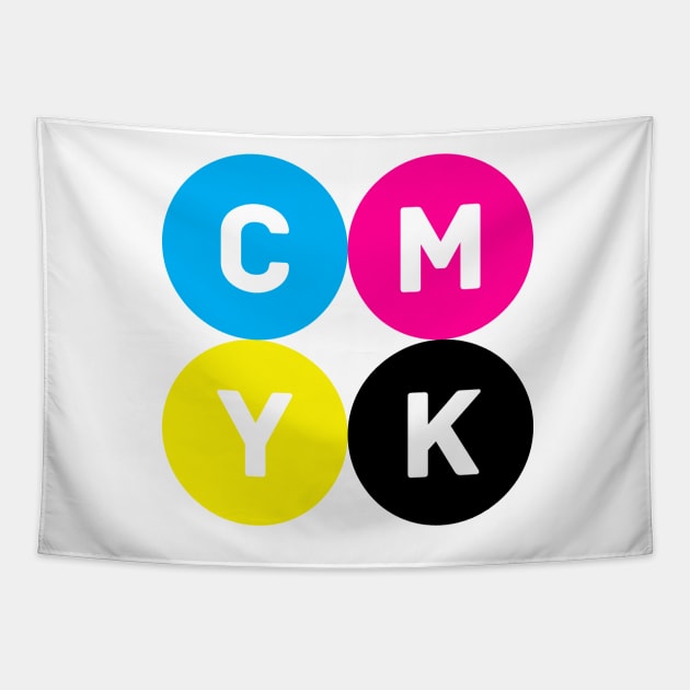 CMYK Circles Tapestry by AndromedaDesigns