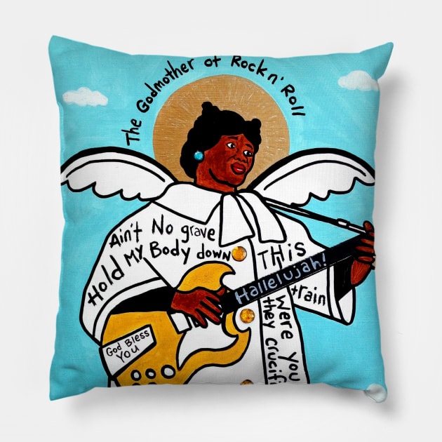 Sister Rosetta Tharpe Pillow by krusefolkart