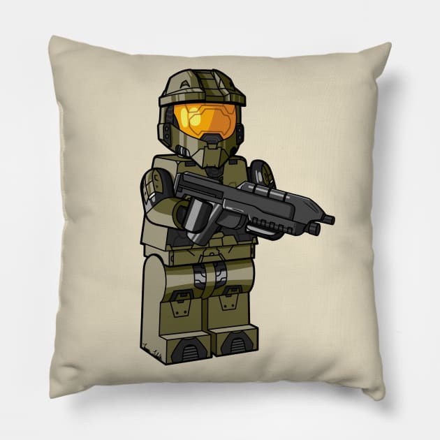 LEGO Master Chief (Halo 3) Pillow by schultzstudio