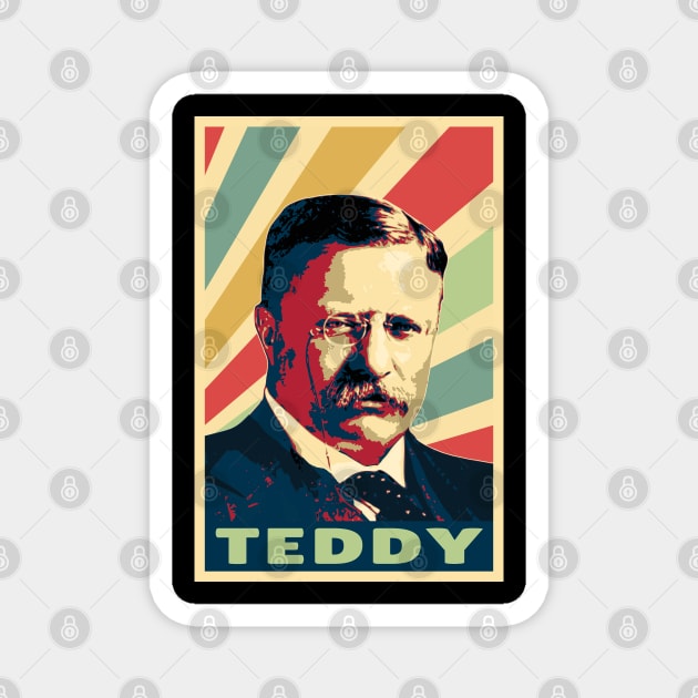 Teddy Roosevelt Vintage Colors Magnet by Nerd_art