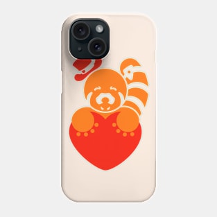 Red Panda with Heart Phone Case