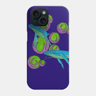 Swimming Whales Phone Case