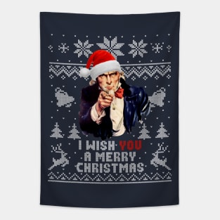 Uncle Sam I Wish You A Merry Christmas Holiday Pattern Tapestry