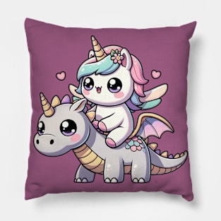 Unicorn And Uni-dragon Pillow