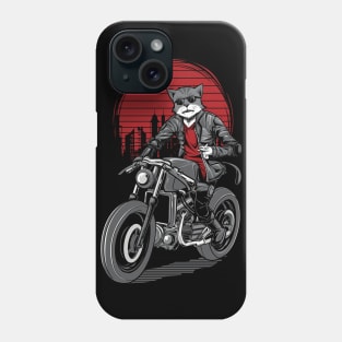 Cat rider motorbike Phone Case