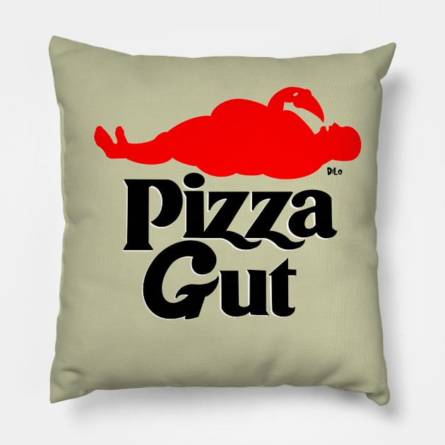 Pizza Gut for Pizza Lovers Pillow by DiLoDraws