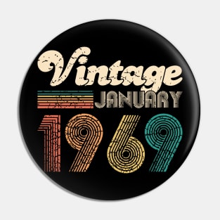 50th Birthday Gift - Vintage January 1969 Women Men Pin