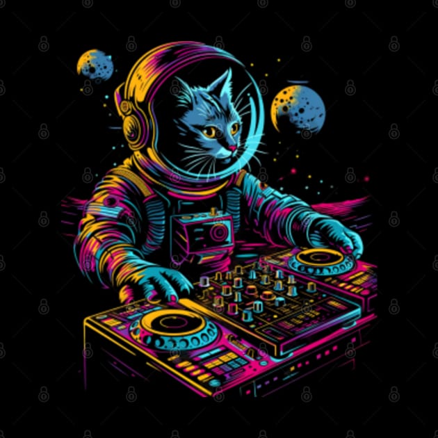 Cat DJ Grooves by Gianna Bautista Art