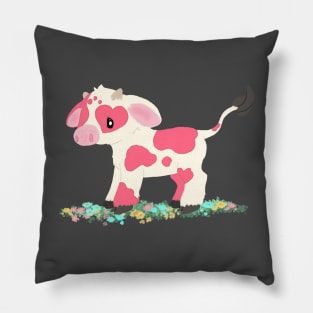 Pink moo Pillow