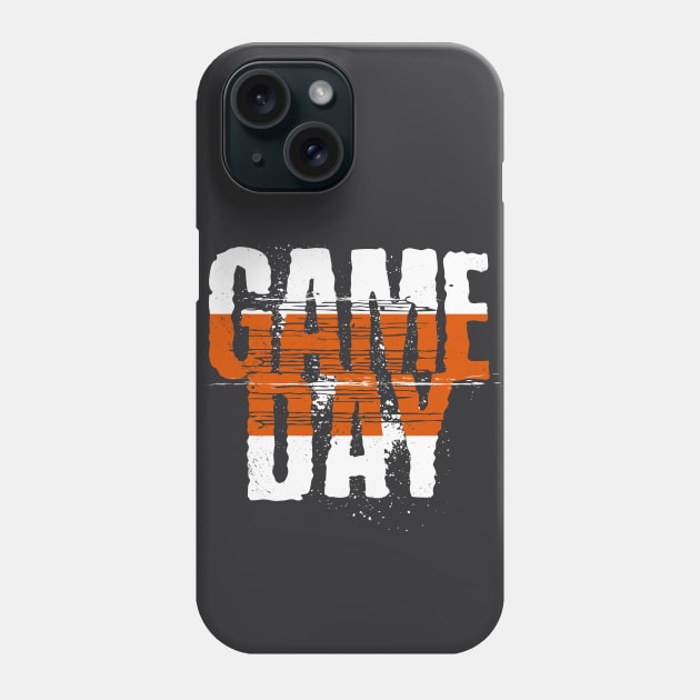 Orange Gameday // Grunge Vintage Football Game Day Burnt Phone Case by SLAG_Creative