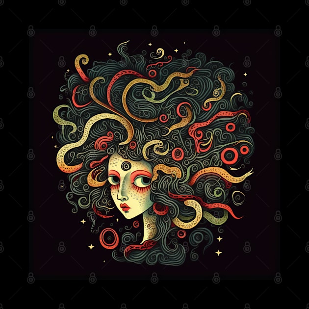 Mesmerizing Medusa With a Myriad of Meandering Multicolored Mischief Makers by All Folked Up