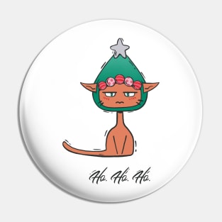 Festive Feline - Orange Grumpy Christmas Cat Pin