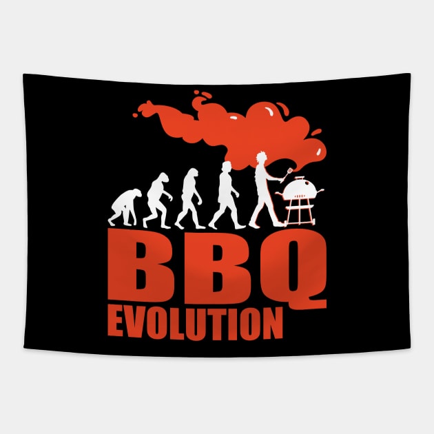 BBQ Barbecue Evolution Funny Grill Tapestry by JTYDesigns