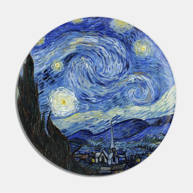 Vincent Van Gogh Starry Night Pin by fineartgallery