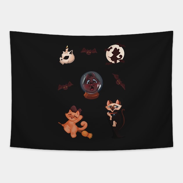 Meoween stickers 2 Tapestry by ArtInPi