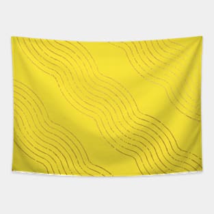 Yellow Gold colored abstract lines pattern Tapestry