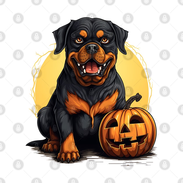 Halloween Rottweiler Dog #4 by Chromatic Fusion Studio