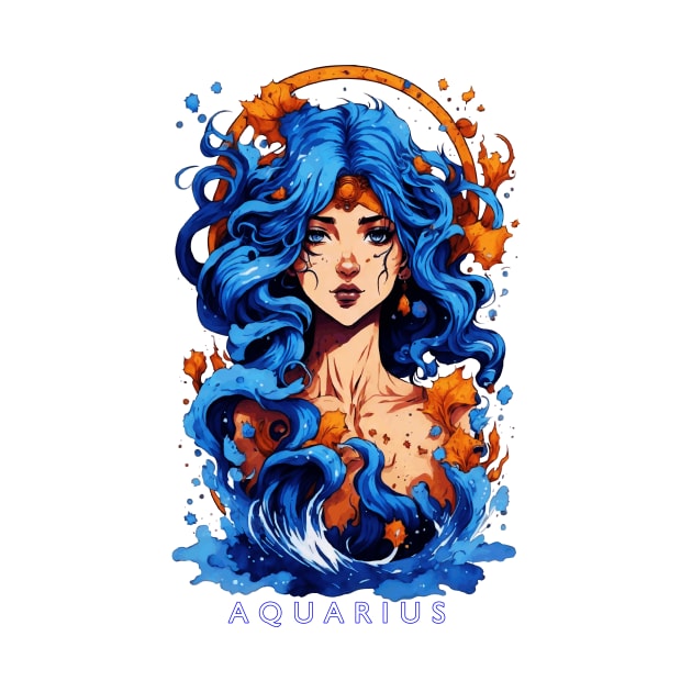 Zodiac sign Aquarius T-shirt by Emotiondesign