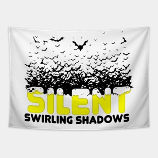 Whispering Night, Silent Shadows, swarm of bats Cool Bats Art Tapestry