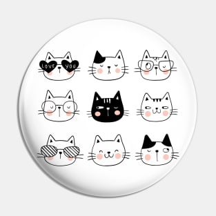 Cute cat heads Pin