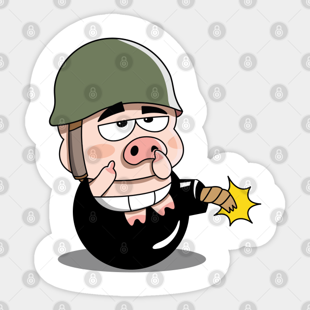 Funny military tank Soldier pig piggy combat gift - Pig - Sticker | TeePublic Funny military tank Soldier pig piggy combat gift - Pig - Sticker | TeePublic