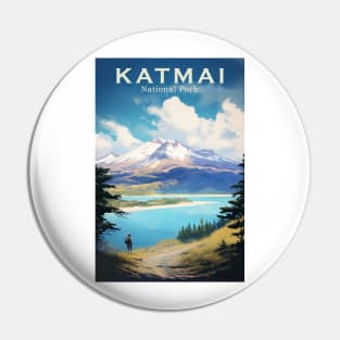 Katmai National Park Travel Poster Pin