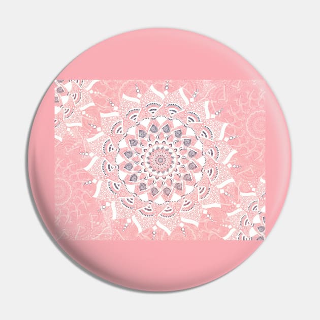 Pink flower mandala Pin by Morishasha