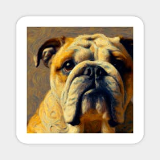 The Stare - Bulldog in the Style of Vincent van Gogh Magnet