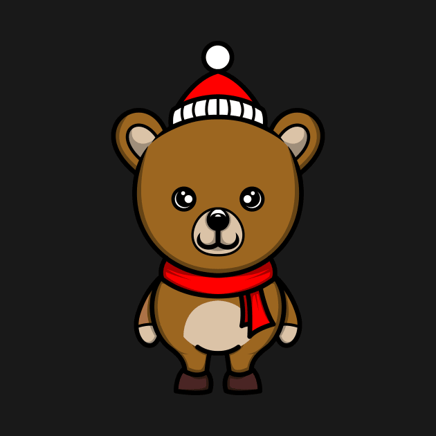 kawaii doodle cute bear cub christmas by ReasArt