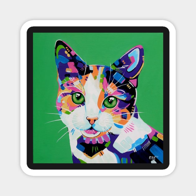 Oreo - Calico Cat Painting Magnet by EveiArt