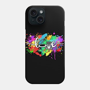 colorful disc love typography golf Phone Case