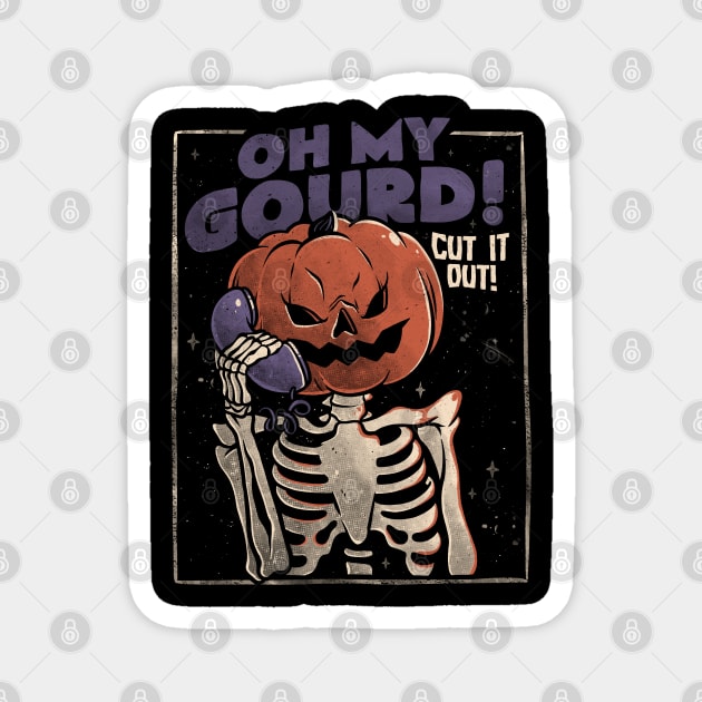 Oh My Gourd - Evil Halloween Pumpkin Skull Gift Magnet by eduely