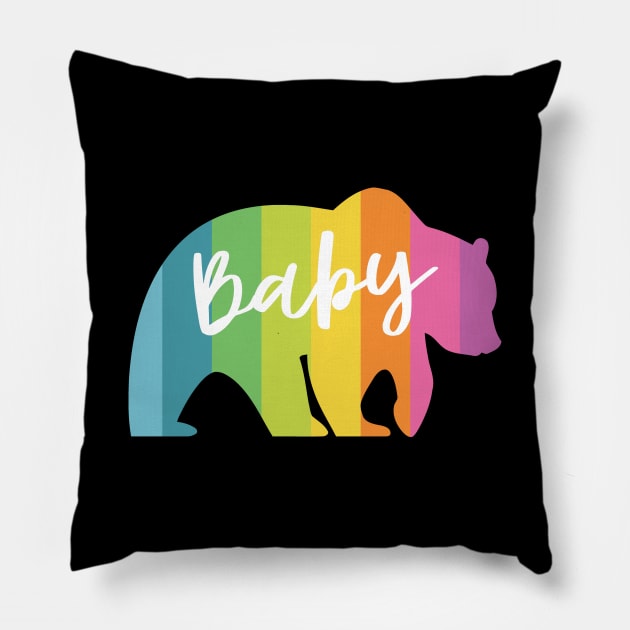 BABY BEAR RAINBOW Pillow by bluesea33