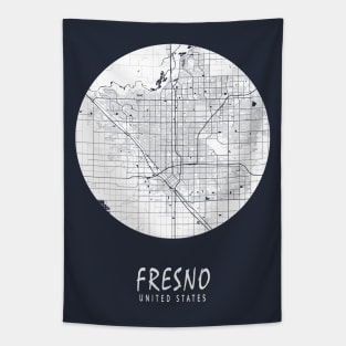 Fresno, California, USA City Map - Full Moon Tapestry